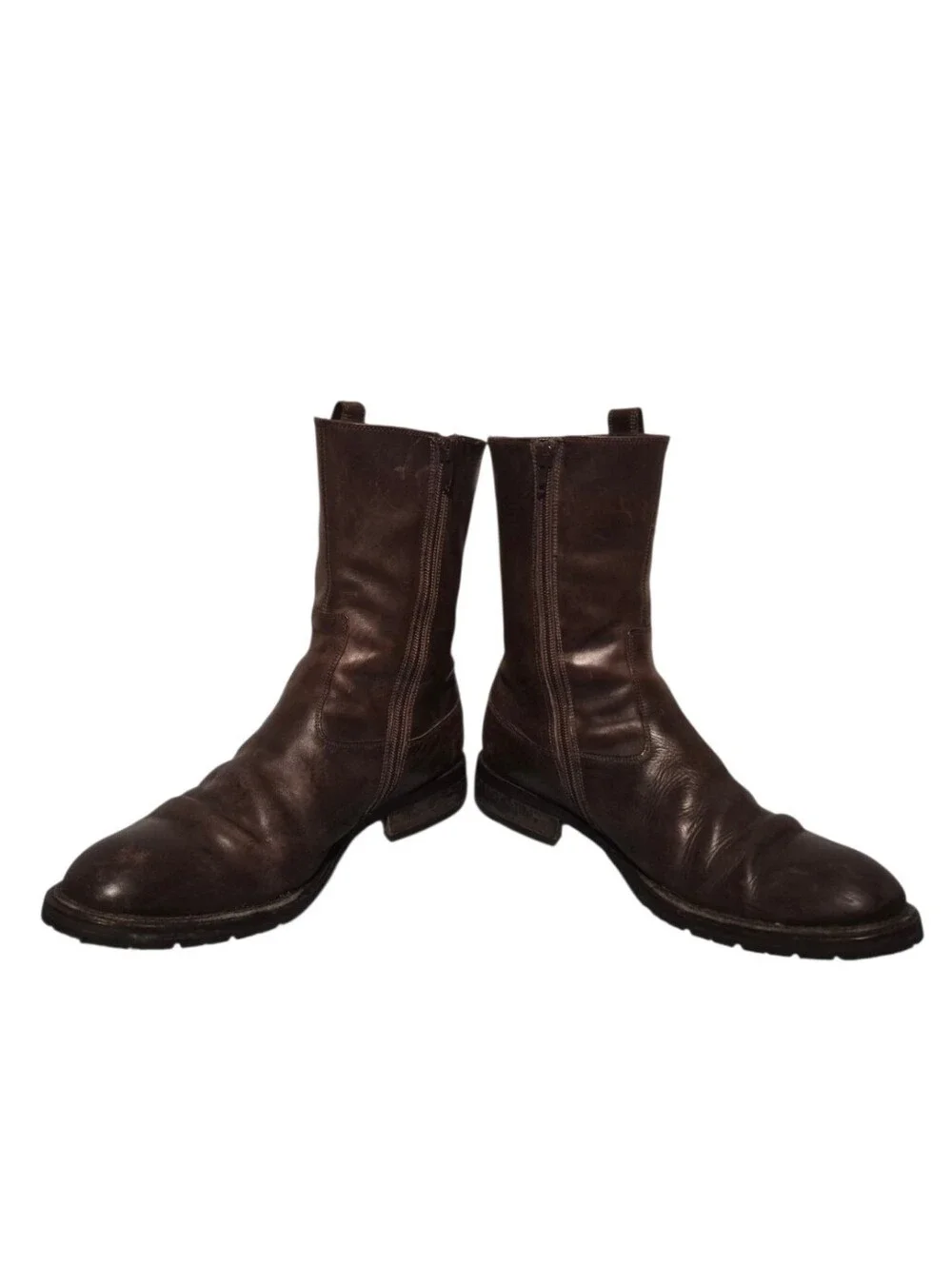 Johnston & Murphy Leather Side-Zip Riding Moto Boots Men's 8.5M, Made In Italy